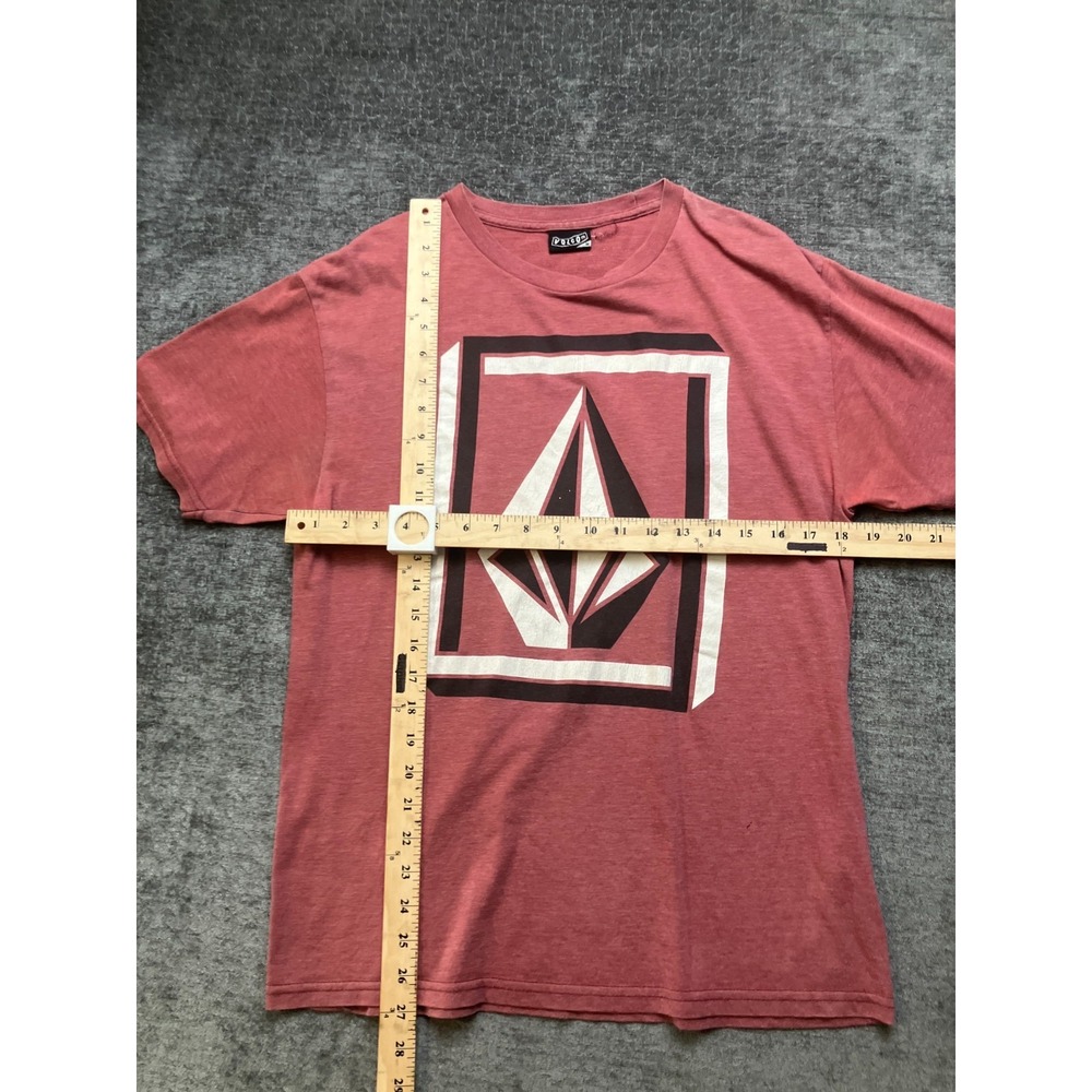 Volcom Skateboard T-Shirt Mens Medium Coral Pink Stone Graphic Print Crew Neck - Picture 9 of 11